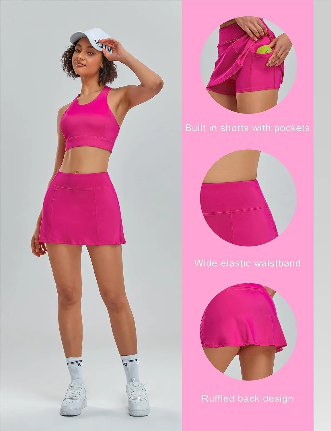 1a1a Tennis Skirt Golf Skorts for Women Short High Waisted Athletic Workout Sport Skirt Skort with Shorts Pockets