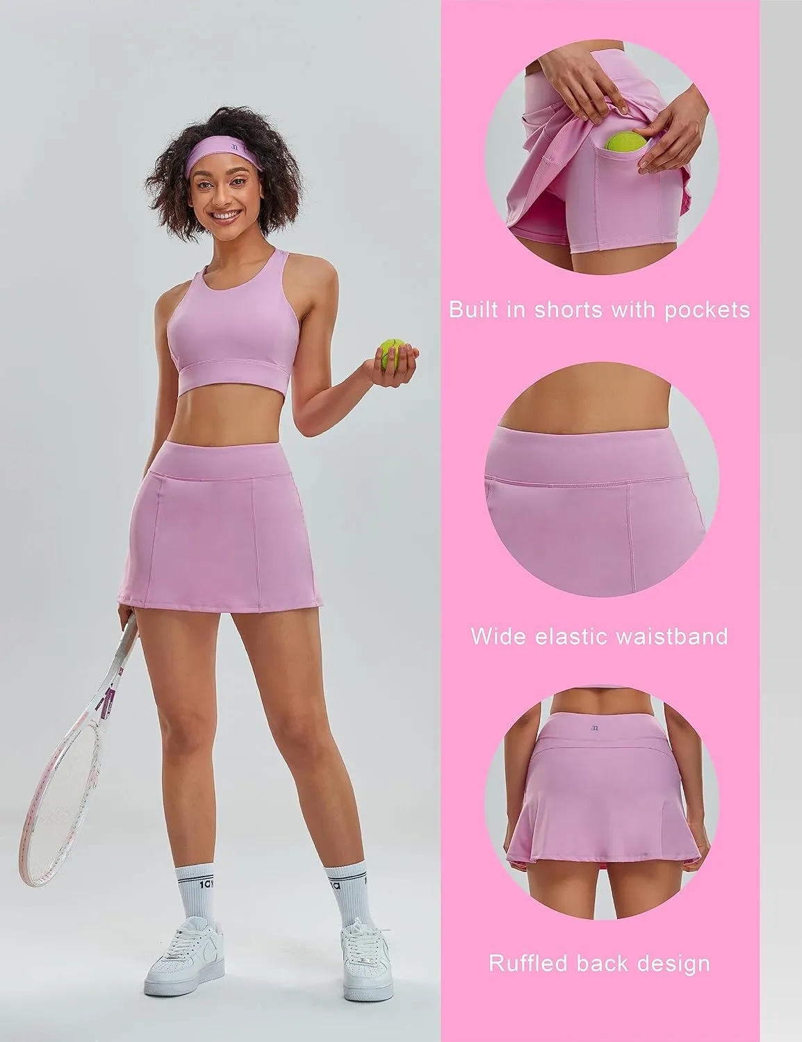 1a1a Tennis Skirt Golf Skorts for Women Short High Waisted Athletic Workout Sport Skirt Skort with Shorts Pockets