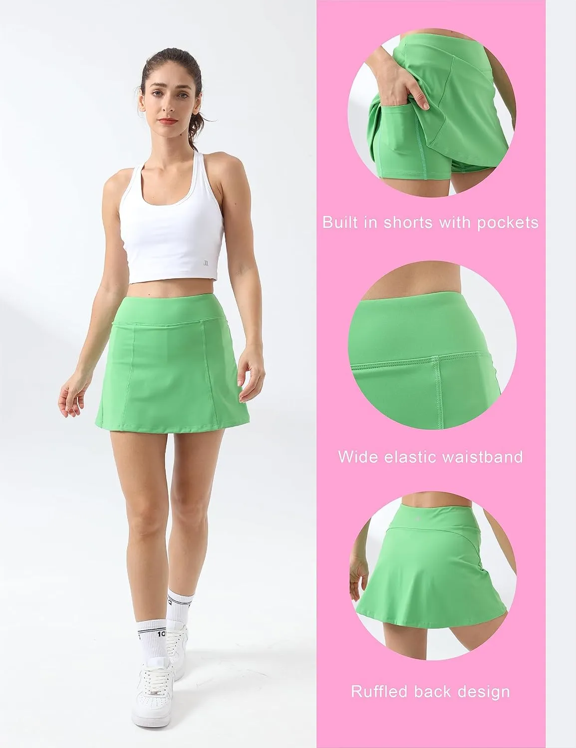 1a1a Tennis Skirt Golf Skorts for Women Short High Waisted Athletic Workout Sport Skirt Skort with Shorts Pockets