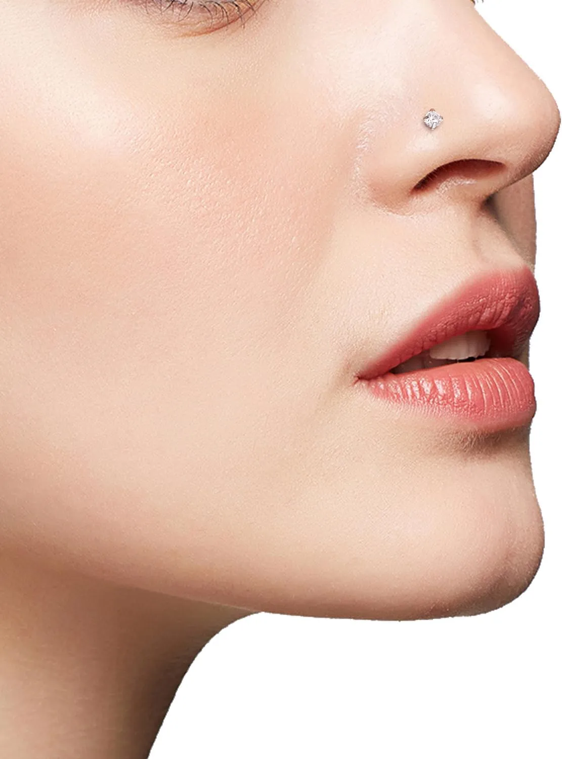 20G Nose Rings Hoops 316L Stainless Surgical Steel Hypoallergenic Nose Rings Studs Piercing Jewelry for Women Men Diamond Clear CZ Silver Gold Black Rainbow Rose Gold