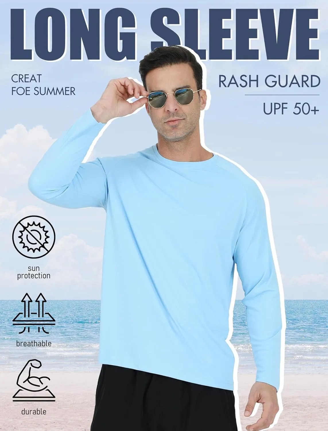 5 Pack Men's Swim Shirts Rash Guard UPF 50  Sun Protection Fishing Shirts Quick Dry UV SPF Long Sleeve Loose Fit