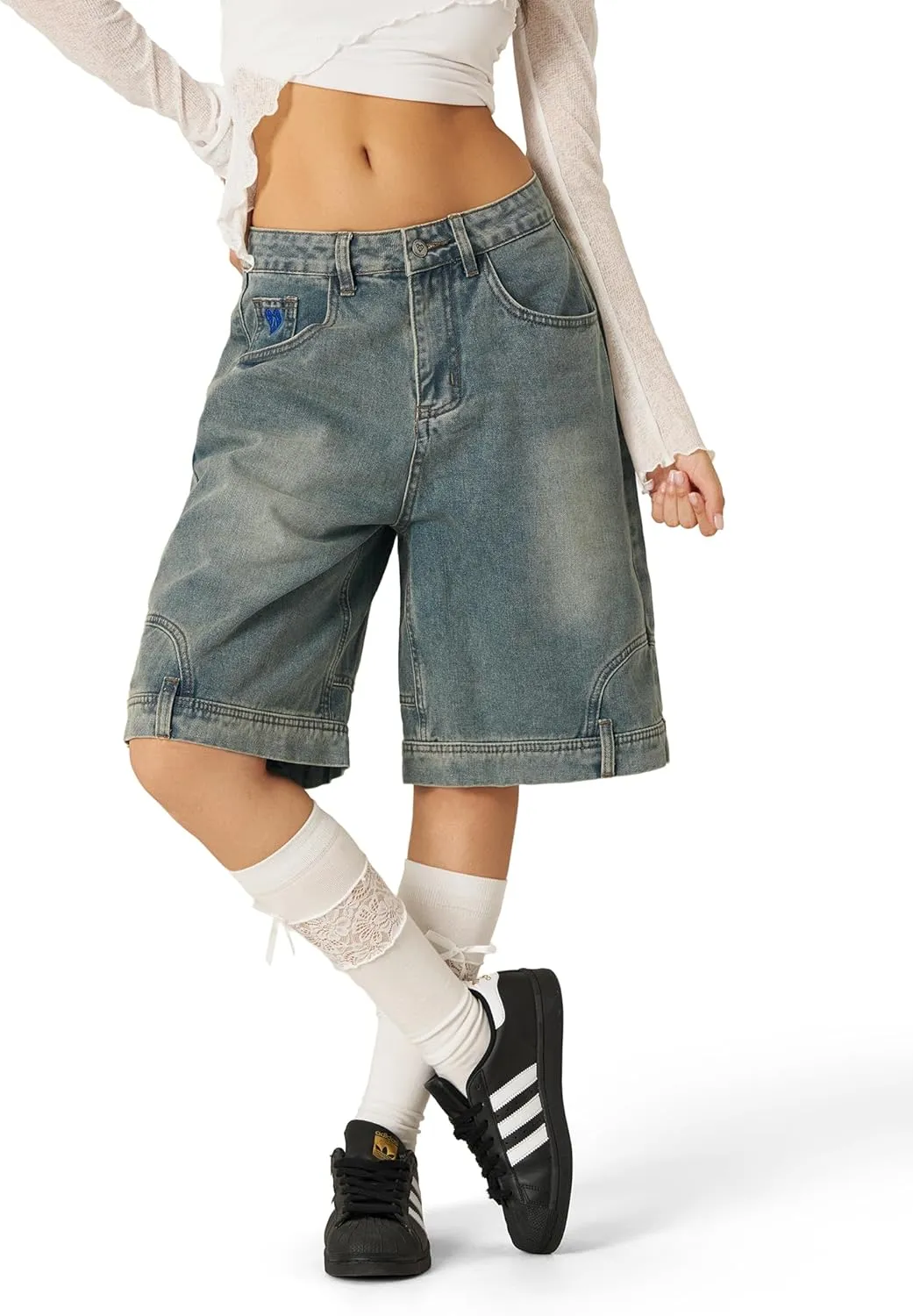 Aelfric Eden Washed Reverse Jorts Mens Casual Denim Shorts Loose Fit Baggy Jean Short Streetwear Trendy Outfits