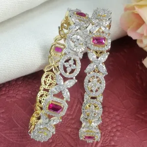 American Diamond & Semi-Precious Stone Bangles (Design D139)