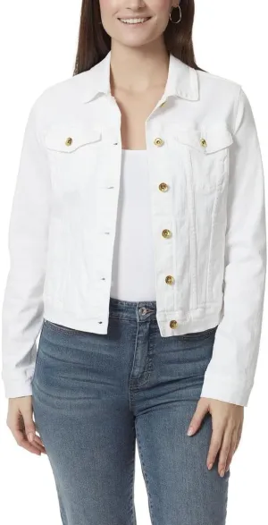 Anne Klein Womens Essential Jean Denim Jacket White S
