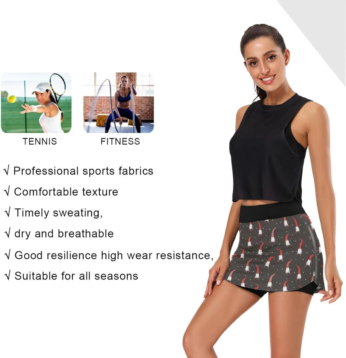 Ant with Leaf Women's Active Performance Skort Lightweight Skirt for Running Tennis Golf Workout Sports