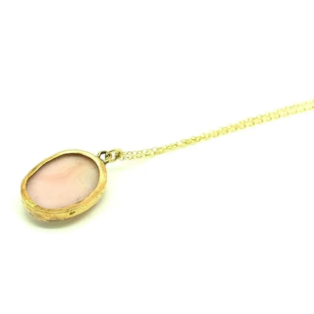 Antique Conch Shell Cameo Necklace