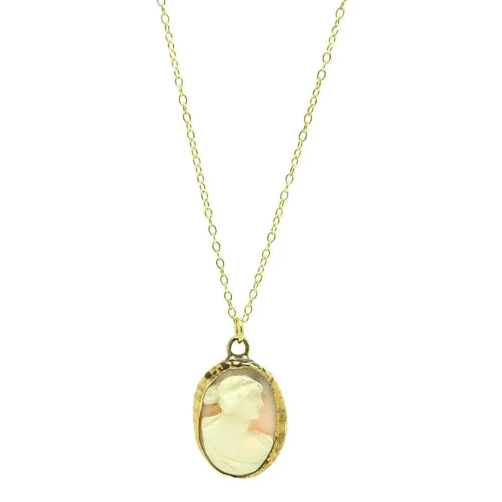 Antique Conch Shell Cameo Necklace