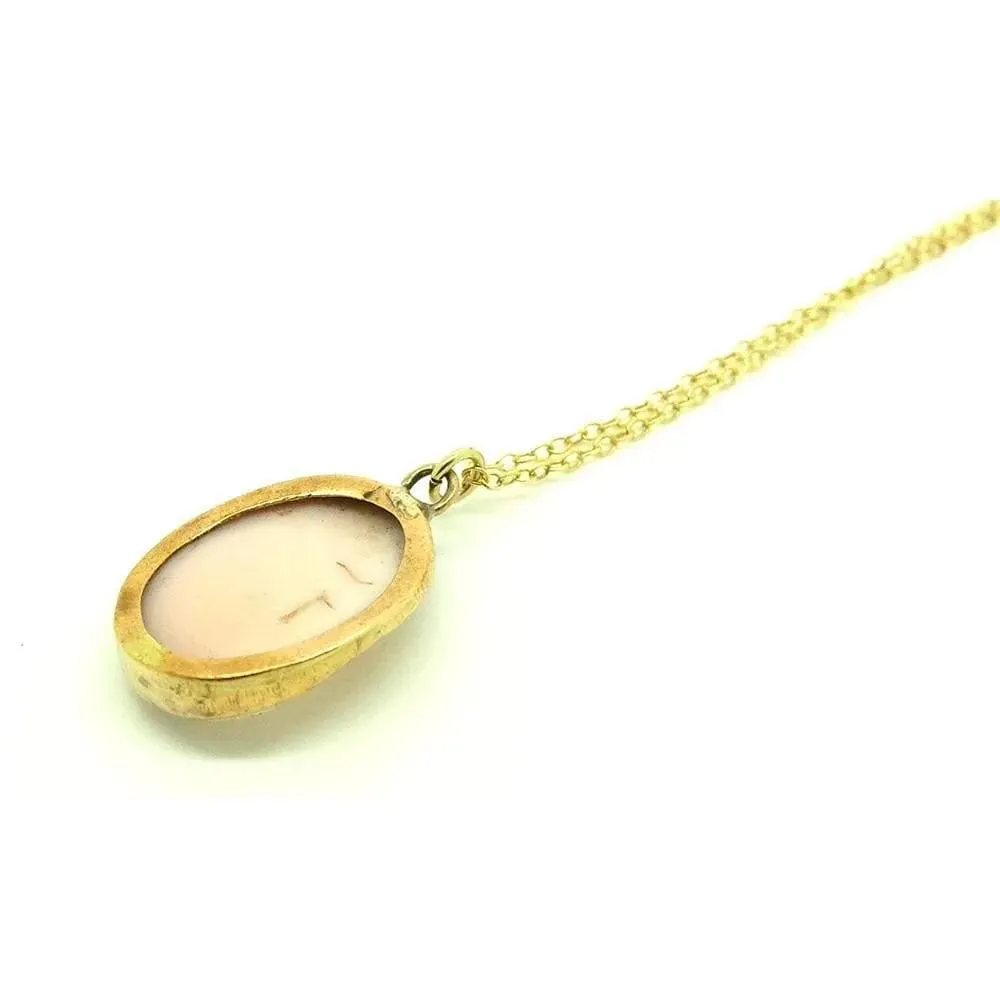 Antique Conch Shell Cameo Necklace