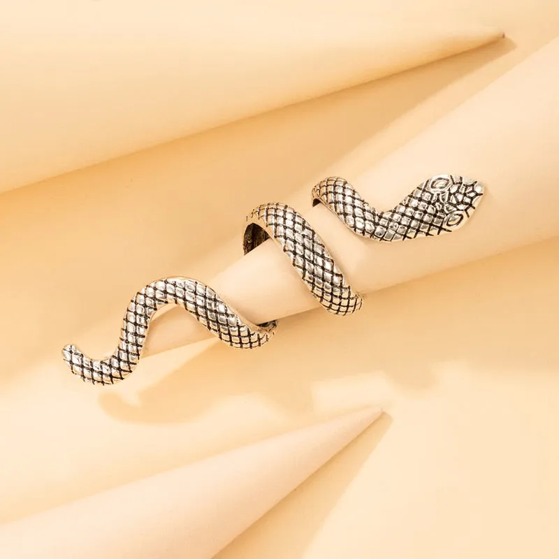 Antique Silver Color Snake Finger Rings