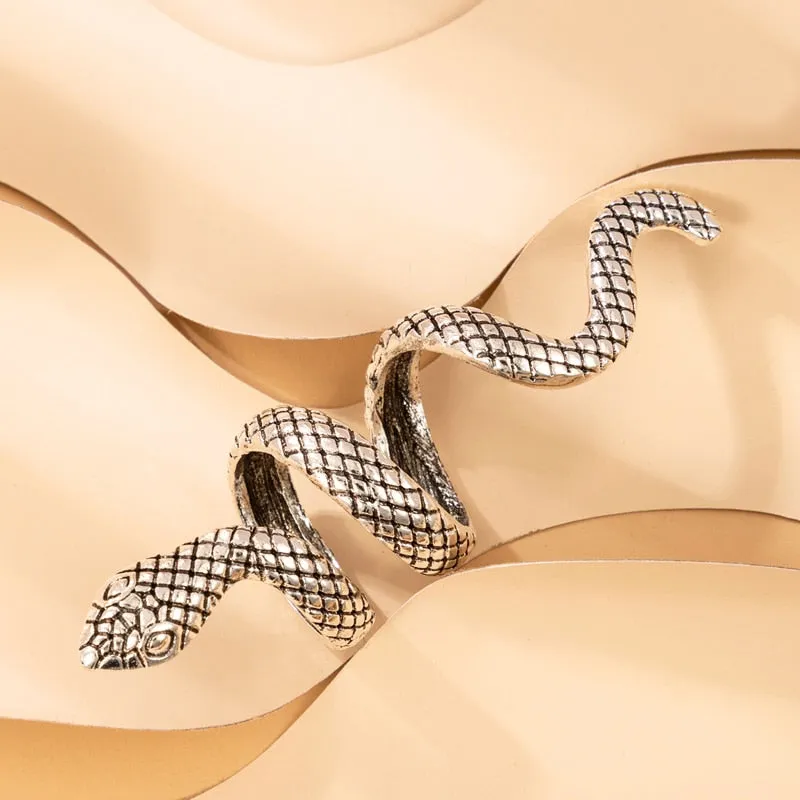 Antique Silver Color Snake Finger Rings