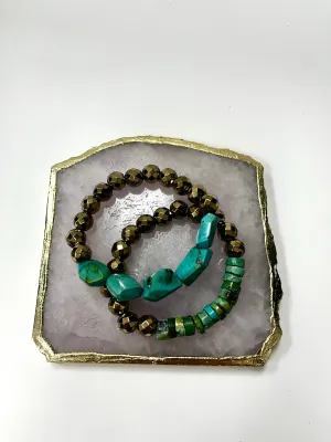 April Martin Turquoise and Pyrite Bracelet