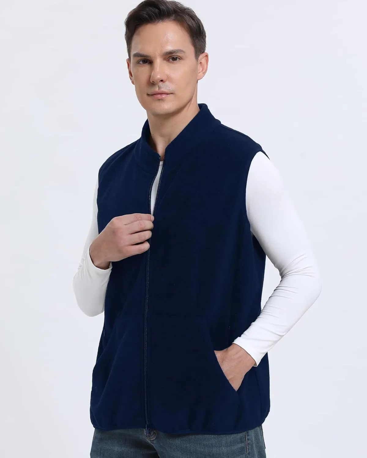 Argstar Men's Fleece Vest with 6 Pockets (S - 2XL, Available in Inner Pockets)