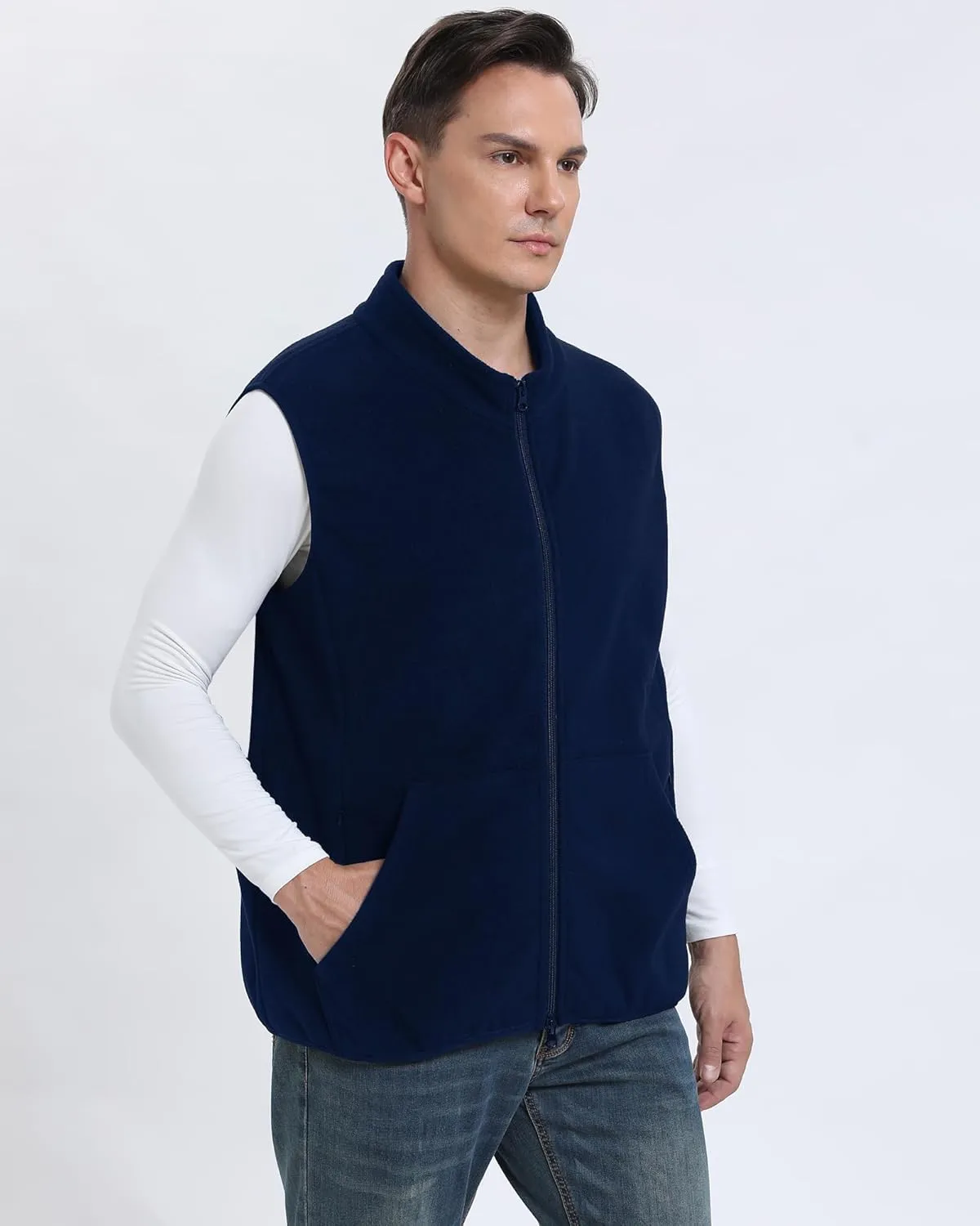 Argstar Men's Fleece Vest with 6 Pockets (S - 2XL, Available in Inner Pockets)