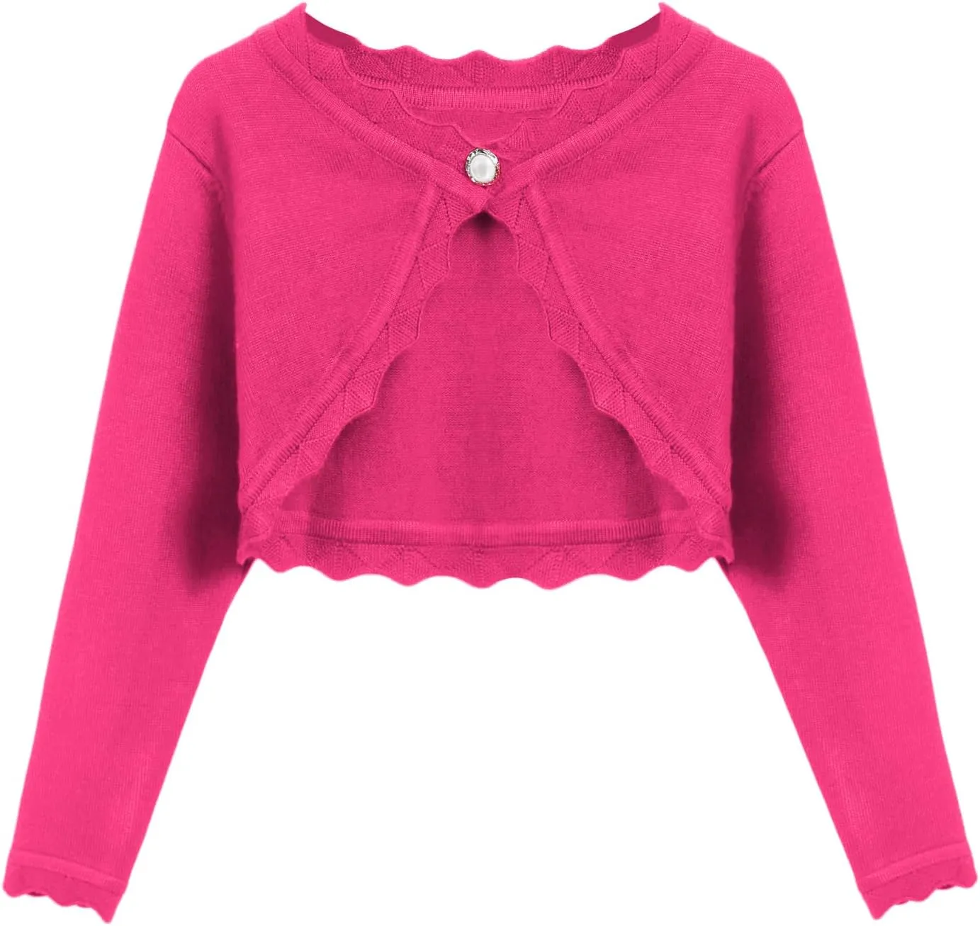 Arshiner Girls Open Front Bolero Shrug Kids Long Sleeve Cropped Elegant Cardigan Knit Sweater