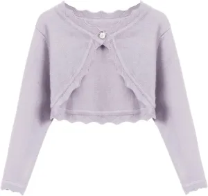 Arshiner Girls Open Front Bolero Shrug Kids Long Sleeve Cropped Elegant Cardigan Knit Sweater