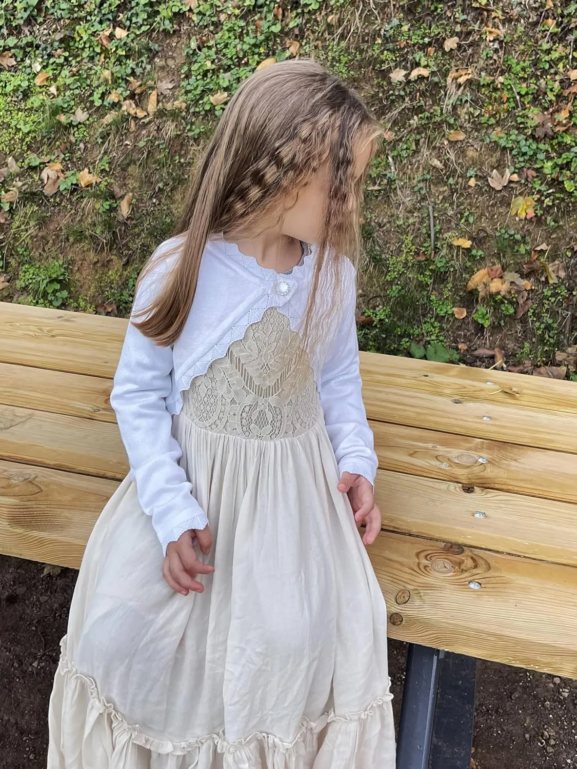 Arshiner Girls Open Front Bolero Shrug Kids Long Sleeve Cropped Elegant Cardigan Knit Sweater