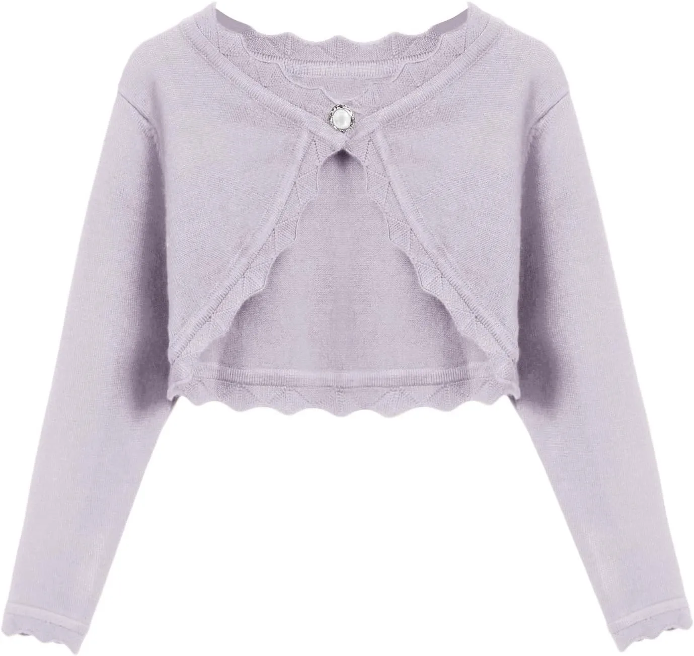 Arshiner Girls Open Front Bolero Shrug Kids Long Sleeve Cropped Elegant Cardigan Knit Sweater
