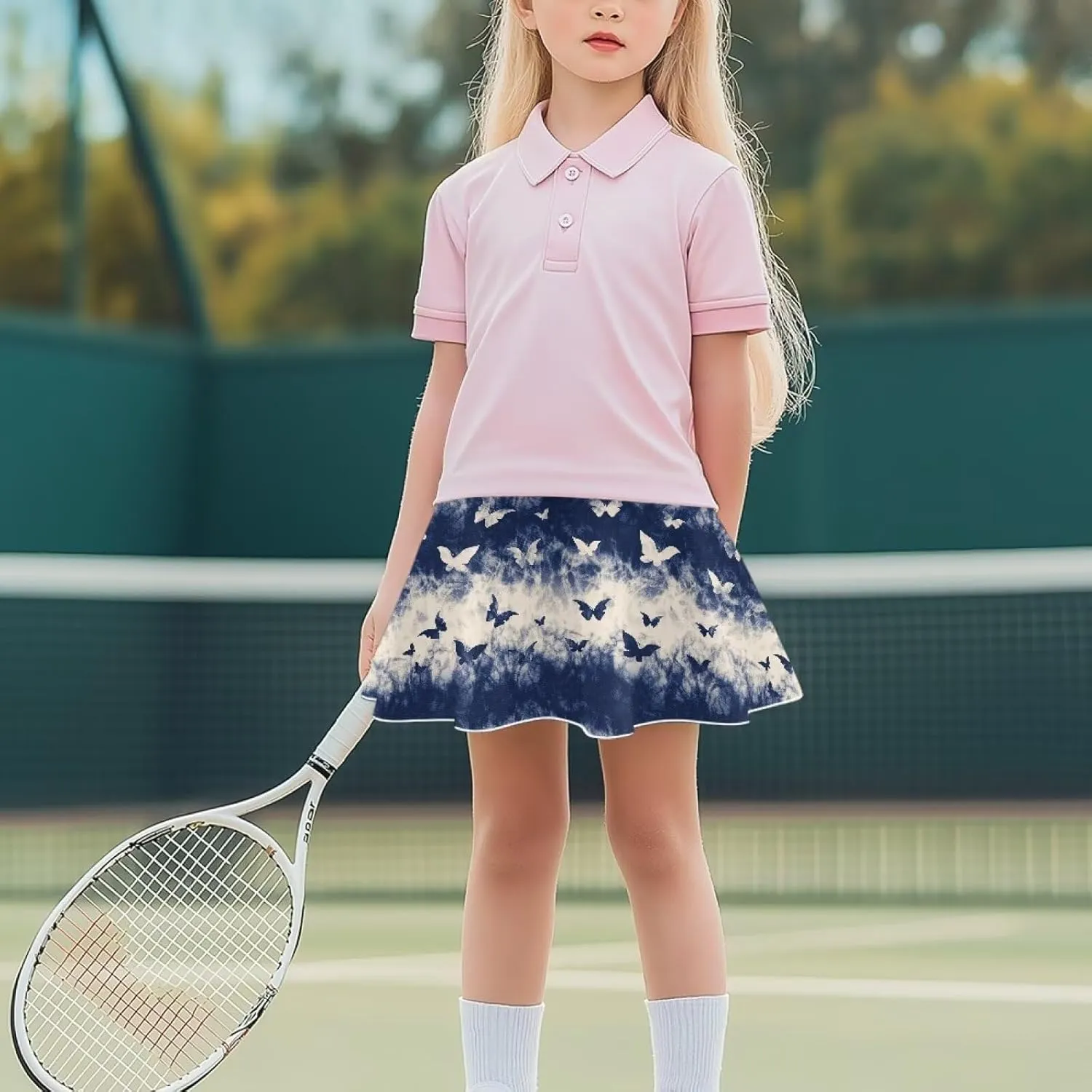 Athletic Skorts for Girls 5-14 Years Summer Sports Skirt with Pocket Tennis Gym Yoga
