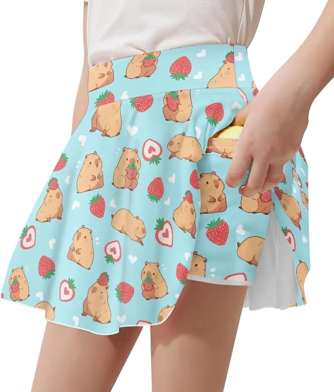 Athletic Skorts for Girls 5-14 Years Summer Sports Skirt with Pocket Tennis Gym Yoga