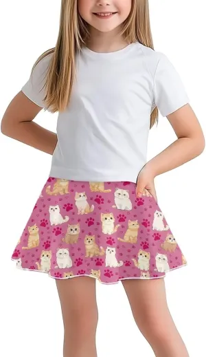 Athletic Skorts for Girls 5-14 Years Summer Sports Skirt with Pocket Tennis Gym Yoga