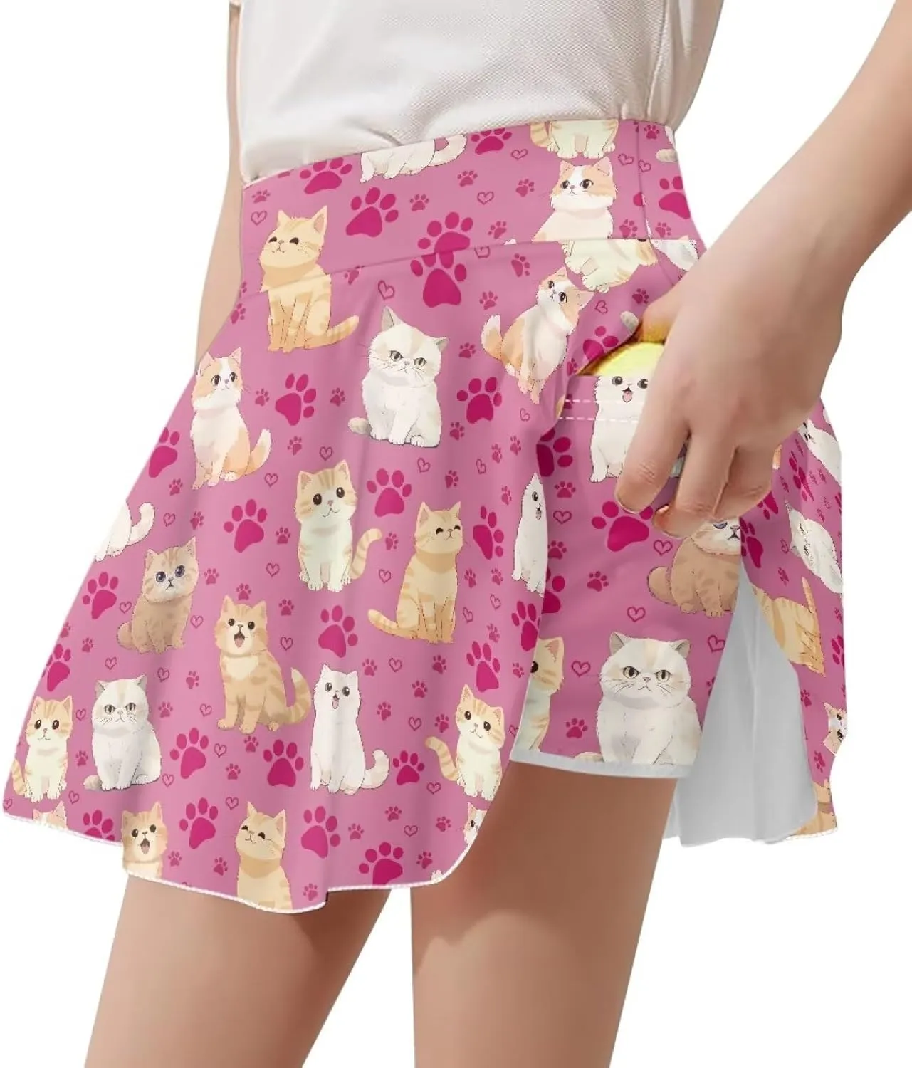 Athletic Skorts for Girls 5-14 Years Summer Sports Skirt with Pocket Tennis Gym Yoga