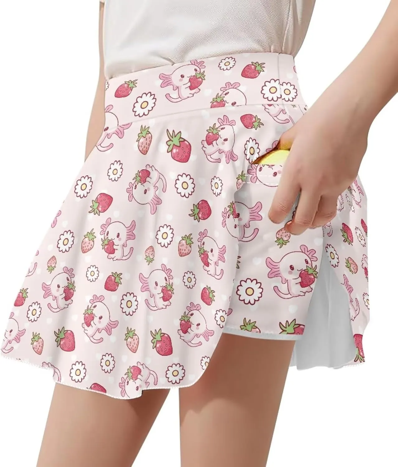 Athletic Skorts for Girls 5-14 Years Summer Sports Skirt with Pocket Tennis Gym Yoga
