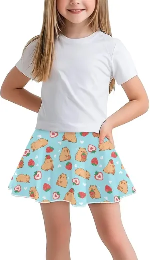 Athletic Skorts for Girls 5-14 Years Summer Sports Skirt with Pocket Tennis Gym Yoga