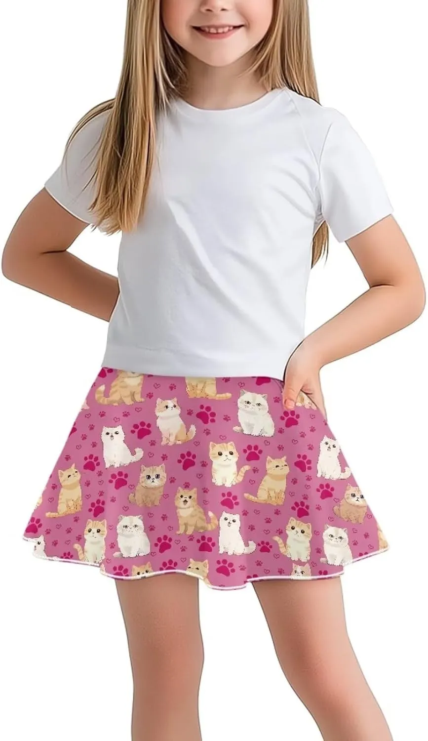 Athletic Skorts for Girls 5-14 Years Summer Sports Skirt with Pocket Tennis Gym Yoga