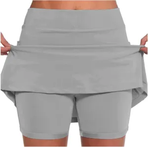Athletic Skorts for Women Cute Preppy Mini Skirt with Pockets High Waisted Tennis Skirts with Shorts Casual Yoga Skort