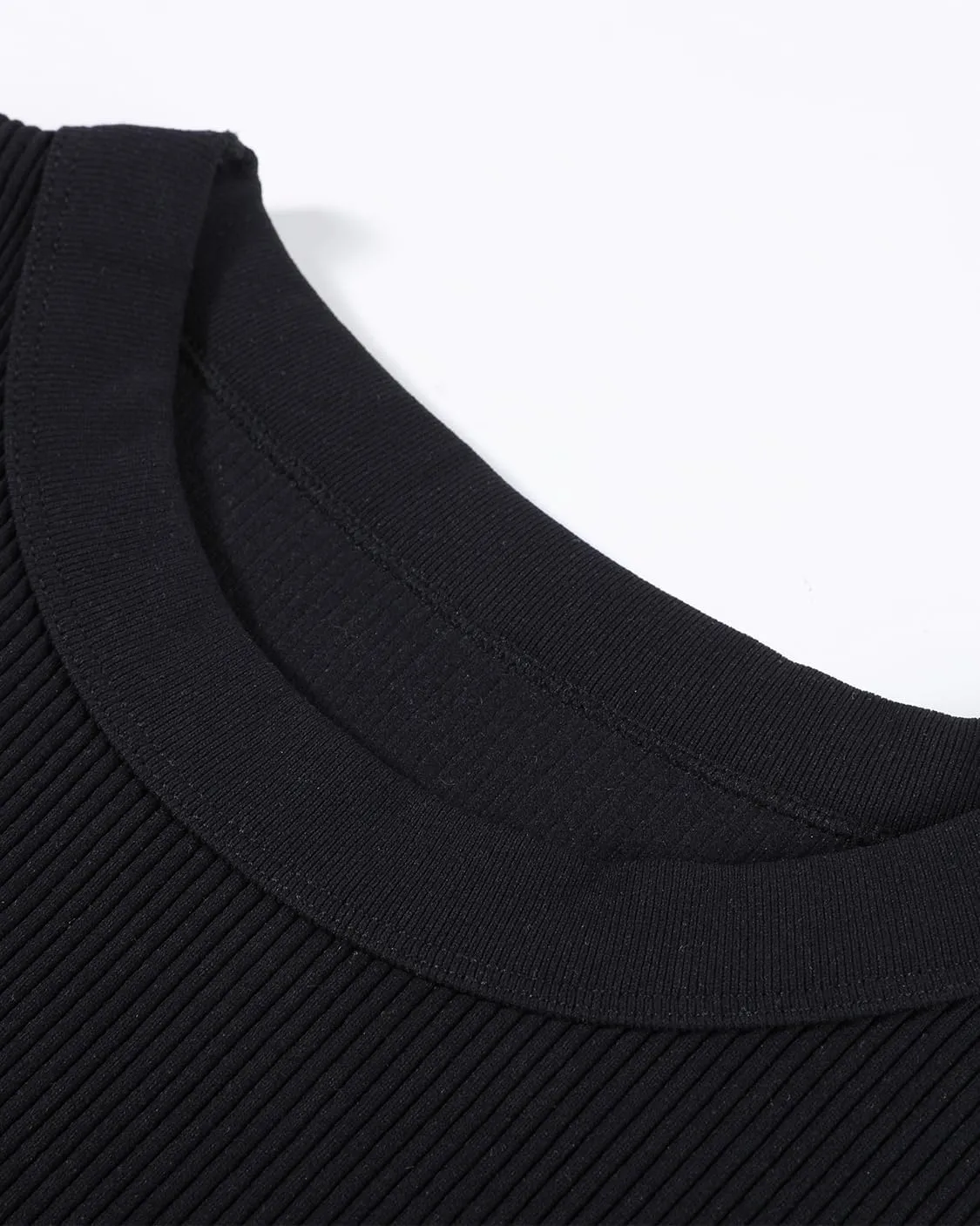 AUROLA Essentials Rib Seamless Sleeveless Tank for Women Subtle Logo Round Neck Active Workout Crop Tops