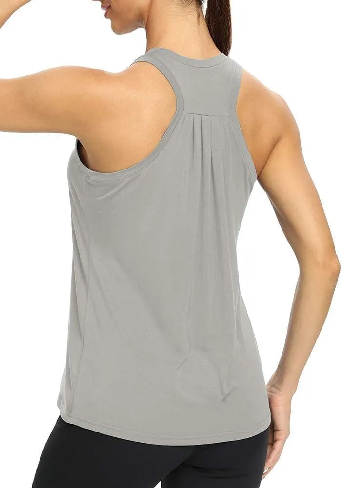 Bestisun Workout Tank Tops for Women Loose fit Racerback Yoga Running Dance Shirts