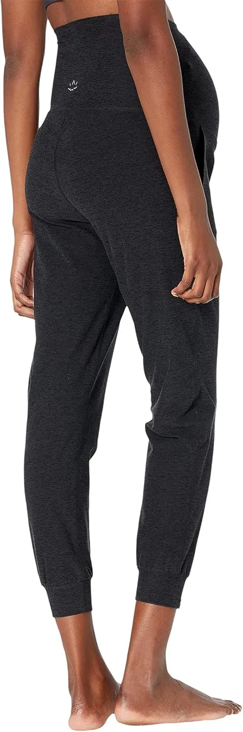Beyond Yoga Spacedye Maternity Midi Joggers Pants for Women - Soft Performance Fabric, Side Hand Pockets, and Ribbed Cuffs