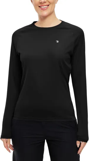 BGOWATU Women's Long Sleeve UPF 50  Sun Shirts Lightweight Workout Active Tops Quick Dry Swim Athletic Workout Rash Guard