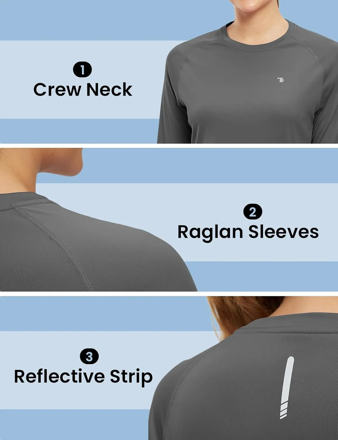 BGOWATU Women's Long Sleeve UPF 50  Sun Shirts Lightweight Workout Active Tops Quick Dry Swim Athletic Workout Rash Guard