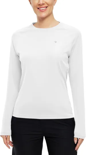 BGOWATU Women's Long Sleeve UPF 50  Sun Shirts Lightweight Workout Active Tops Quick Dry Swim Athletic Workout Rash Guard
