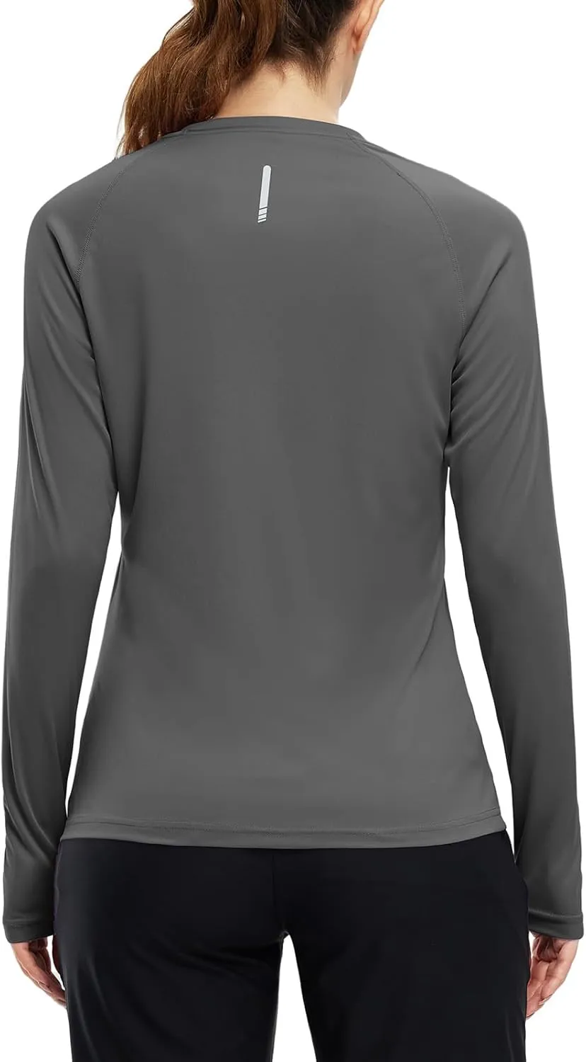 BGOWATU Women's Long Sleeve UPF 50  Sun Shirts Lightweight Workout Active Tops Quick Dry Swim Athletic Workout Rash Guard