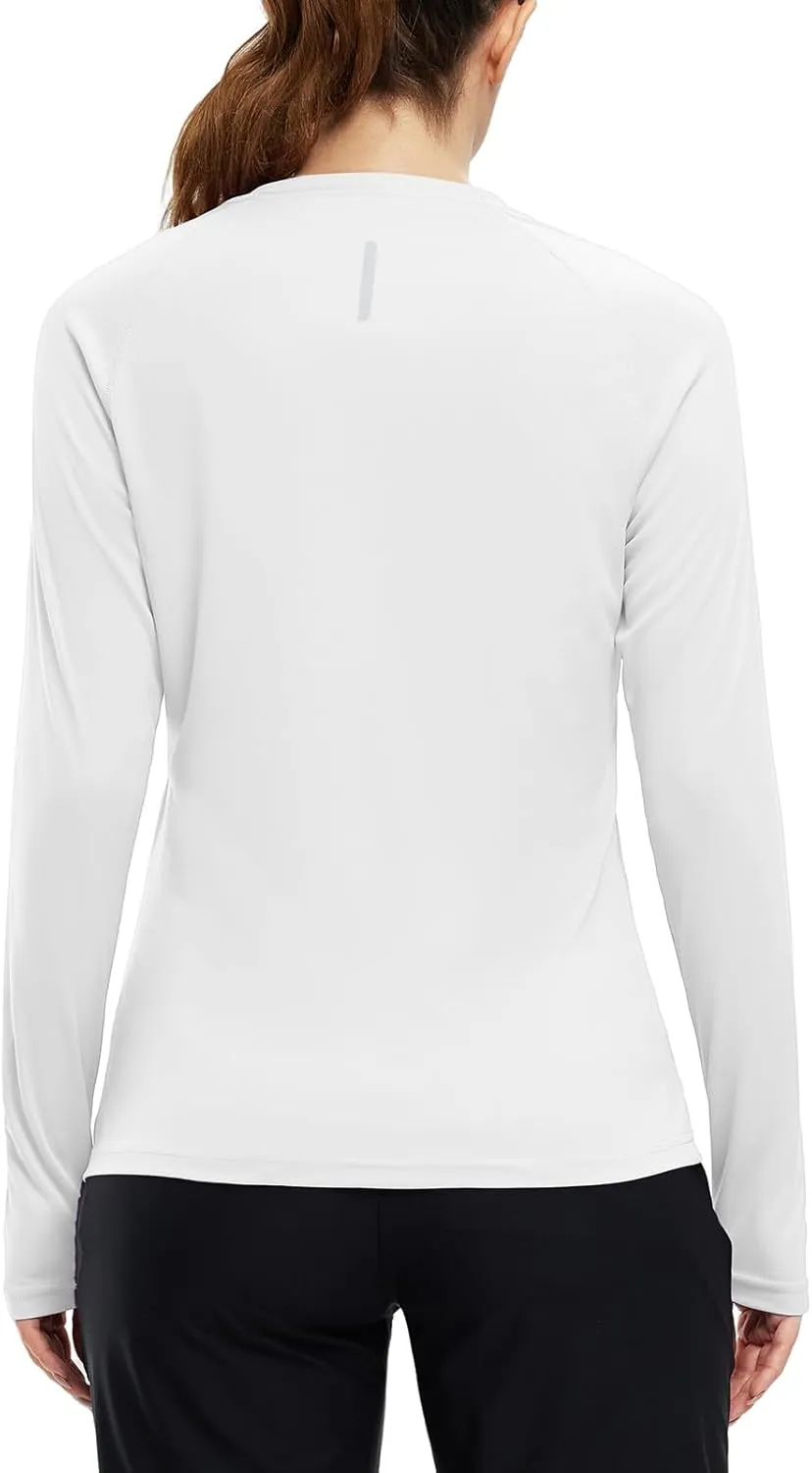 BGOWATU Women's Long Sleeve UPF 50  Sun Shirts Lightweight Workout Active Tops Quick Dry Swim Athletic Workout Rash Guard
