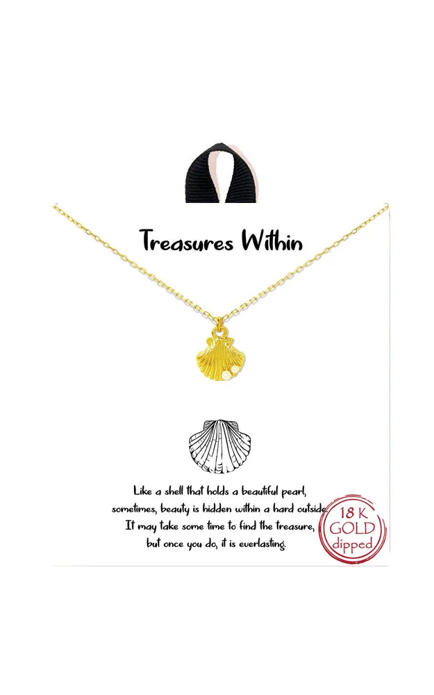 BJNA705GD "Shell" Pendant Necklace