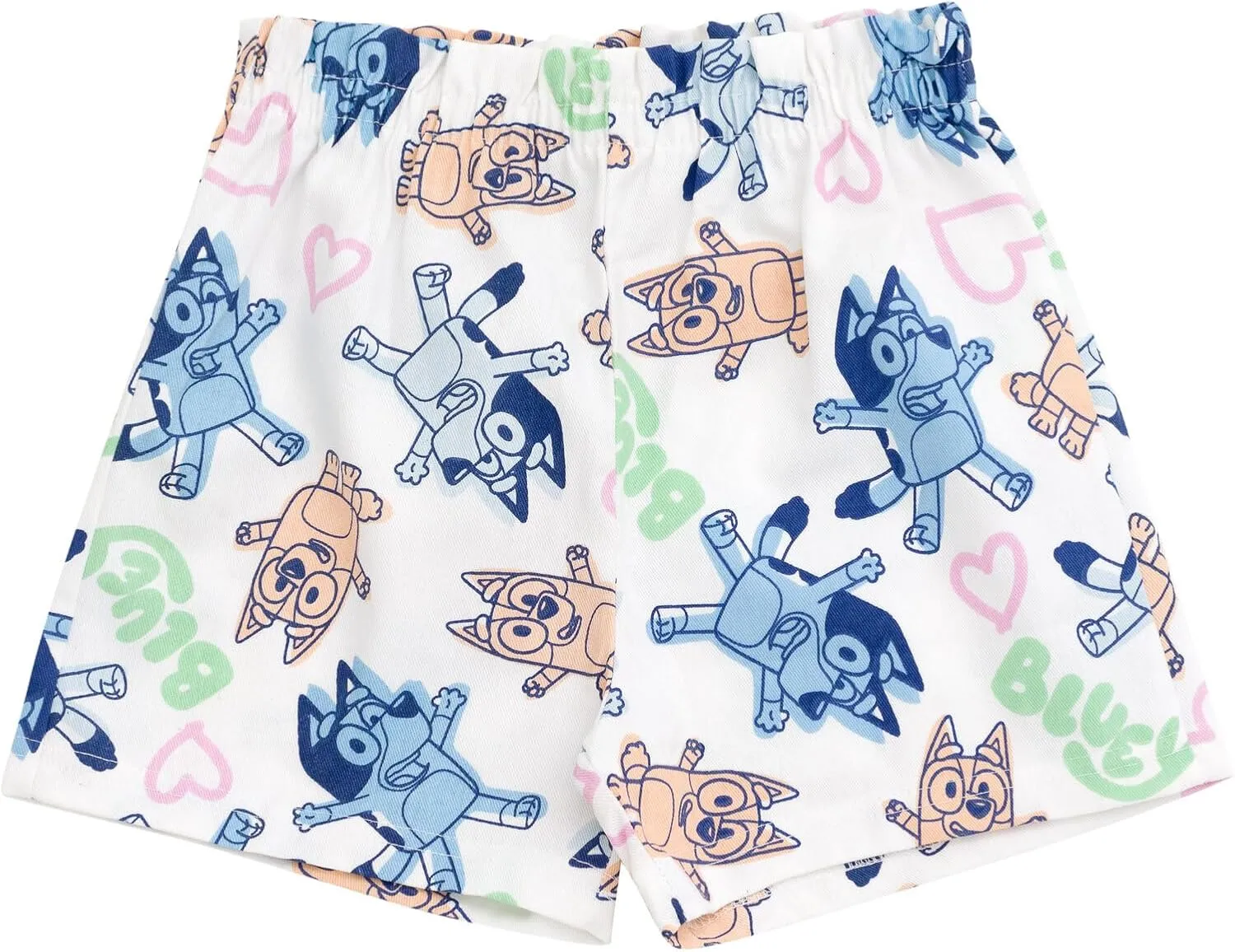 Bluey Girls T-Shirt and Twill Shorts Outfit Set Toddler to Big Kid Sizes (2T - 10-12)