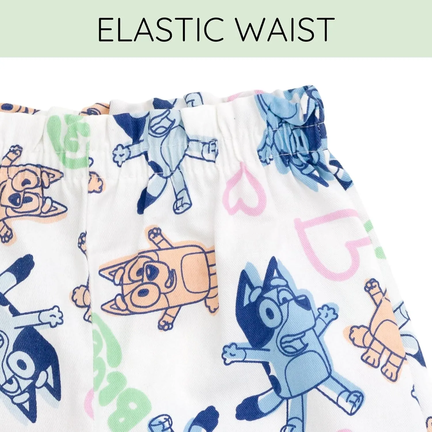 Bluey Girls T-Shirt and Twill Shorts Outfit Set Toddler to Big Kid Sizes (2T - 10-12)