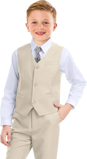 Boys Formal Suit 5 Piece Set, Toddler Tuxedos for Wedding, Suits for Teens Boy Dress School Clothes