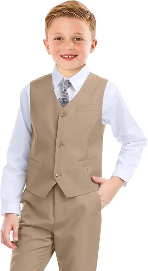 Boys Formal Suit 5 Piece Set, Toddler Tuxedos for Wedding, Suits for Teens Boy Dress School Clothes