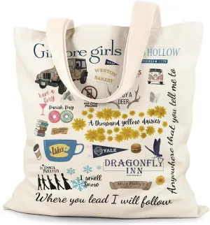 Canvas Tote Bag Aesthetic for Women, Cute Tote Bag with Zipper Pocket, Heavy Duty Reusable Shopping Bags for Grocery