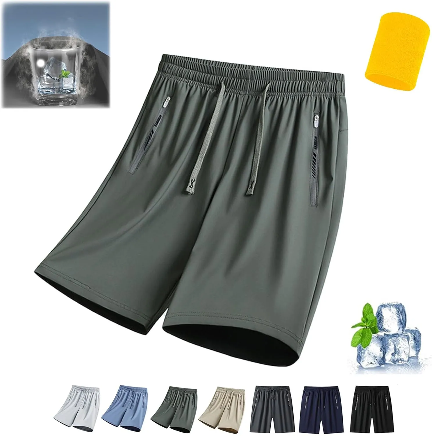 CLOUDEMO Iced Active Shorts for Women, Onavee Icedactive - Women's Ice Silk Quick Drying Stretch Pants