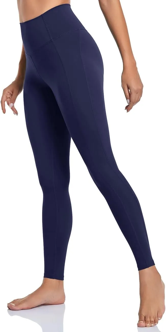 coastal rose Women's Yoga Pants Comfy Brushed 7/8 Length High Waisted Workout Leggings Sport Tights with Inner Pocket
