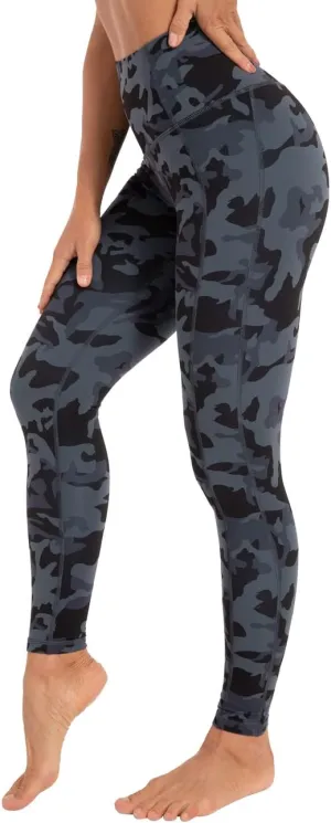coastal rose Women's Yoga Pants Comfy Brushed 7/8 Length High Waisted Workout Leggings Sport Tights with Inner Pocket