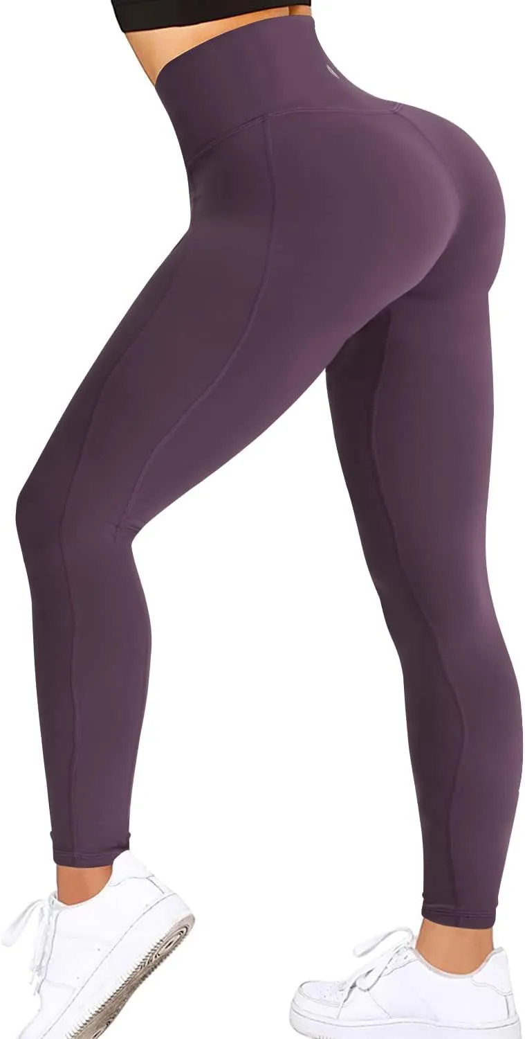 coastal rose Women's Yoga Pants Comfy Brushed 7/8 Length High Waisted Workout Leggings Sport Tights with Inner Pocket