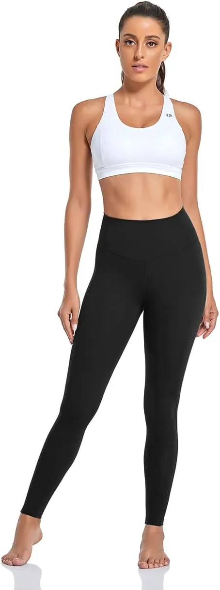 coastal rose Women's Yoga Pants Comfy Brushed 7/8 Length High Waisted Workout Leggings Sport Tights with Inner Pocket
