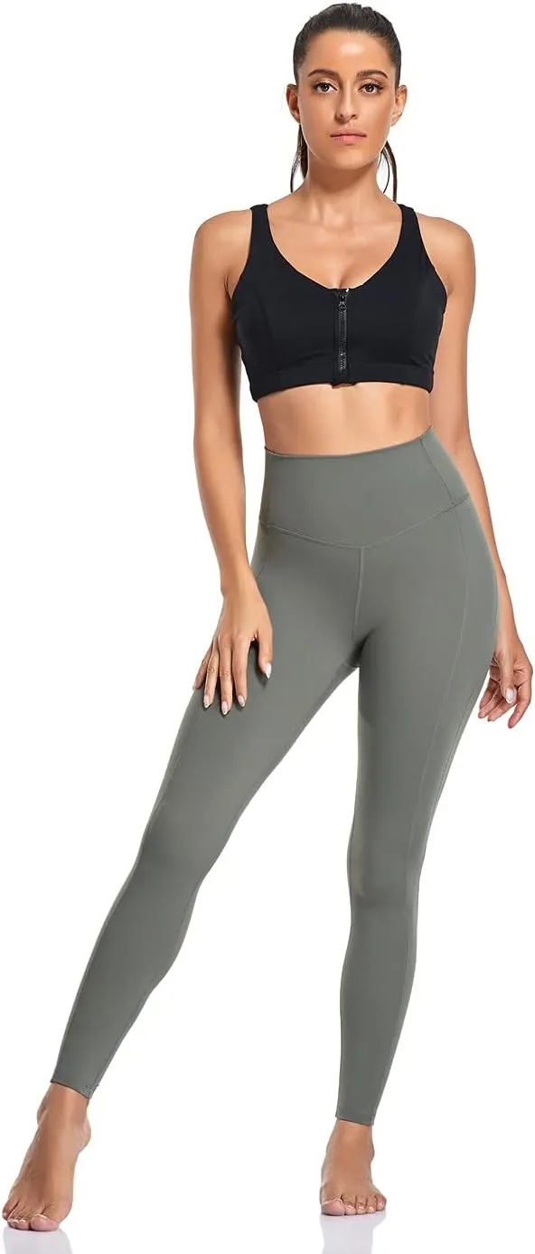 coastal rose Women's Yoga Pants Comfy Brushed 7/8 Length High Waisted Workout Leggings Sport Tights with Inner Pocket