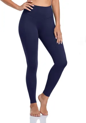 coastal rose Women's Yoga Pants Comfy Brushed 7/8 Length High Waisted Workout Leggings Sport Tights with Inner Pocket